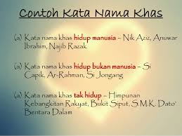 Kata nama institusi ini boleh dikenal pasti melalui kehadiran perkataan kepada dan daripada sebelum kata nama institusi demikian. Kata Nama Dan Kata Kerja