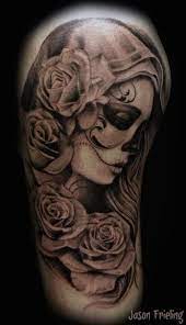 150 Show Stopping Day Of The Dead Tattoos July 2021 Skull Girl Tattoo Mary Tattoo Rose Tattoos