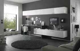 Amenagement Bureau Moderne Peinture Murale Gris Anthracite Carrelage Sol Bureau Moderne Amenagement Bureau Bureau A Domicile