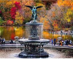 The lake, bow bridge, bethesda fountain, balto, shakespeare central park mall in new york city is lanes and paths lined by trees and flowers. Fall For An Angel At Bethesda Fountain In Central Park By Gina Brake New York City Central Park Bethesda Fountain Bethesda Fountain Central Park