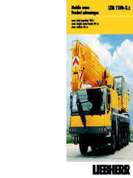 Liebherr Ltm 1100 5 2 Specifications Cranemarket