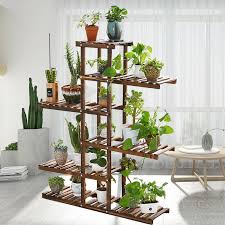 Bamboo plant stand rack 6 tier 7 potted indoor&outdoor multiple stand holder shelf rack planter display for patio garden, living room, corner balcony and bedroom (7. Wood Plant Stand High Low Shelves Flower Rack Planter Display For Indoor Outdoor Ebay
