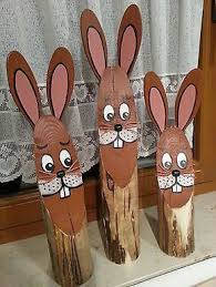Osterhase Aus Holz Baumstamm Osterhasenstamm Osterdekoration Hase Ostern Basteln Holz Osterhasen Basteln Holz Osterhasen Aus Holz