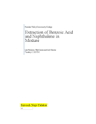 Doc Extraction Of Benzoic Acid And Naphthalene In Mixture