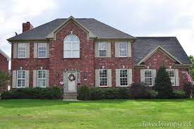 For exterior schemes with three colors, try the 60/30/10 rule: Painted Brick Houses Painted Brick House Brick Exterior House Red Brick House Exterior