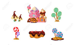 Just a few more seconds before your game starts! Sweet Candy Land Cute Cartoon Elements Of Fantasy Landscape Royalty Free Cliparts Vectors And Stock Illustration Image 108182688