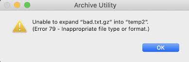Use the following terminal commands to unzip the update zip archive to the unable to complete the action because of changes made to the page. Archive Utility Can T Open Some Gzipped Text Files Based On Their Contents Ask Different