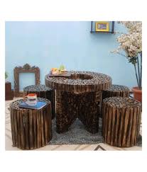 Club coffee table with 4 storage ottomans chocolate and beige a trendy, attractive coffee table that is able to decorate living rooms of different stylizations. Antique Round Shaped Coffee Table With 4 Stool Buy Antique Round Shaped Coffee Table With 4 Stool Online At Best Prices In India On Snapdeal
