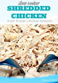 Slow cooker shredded chicken takes just minutes to prep and can be used in a wide range of dishes from salads, sandwiches, soups and main meals. Slow Cooker Shredded Chicken From Frozen Chicken Breasts Mom 4 Real