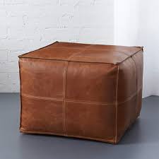 It is a pouf that. Brown Leather Pouf Reviews Cb2