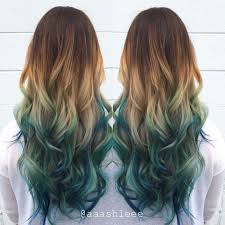Ombre Teal Blue Rainbow Hair In 2020 Blue Ombre Hair Teal Hair Brown Ombre Hair
