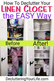 Linen Closet Organization Tips And Tricks To Totally Declutter Your Linen Closet Decluttering Your Life Linen Closet Organization Diy Closet Hacks Organizing Linen Closet