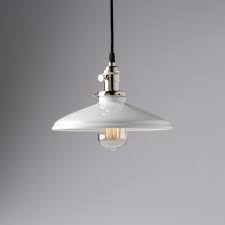 Pendant Light White Vintage Style Industrial Metal Shade Etsy White Pendant Light Pendant Light Metal Shades