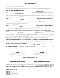 A letter of undertaking clearly explains mutually agreed upon project terms. Deed Of Undertaking Sample Fill Out And Sign Printable Pdf Template Signnow