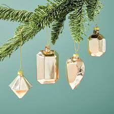 West Elm Ornaments Glass Gem Ornaments Set Of 4