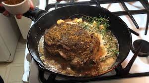 Heat the olive oil in a cast iron skillet until very hot. Cooking Steak In Cast Iron The Constant Flip Method Youtube