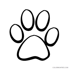 Cut the colorful footprints part out, so you actually have a template of the bunny feet. Paw Print Outline Coloring Pages Free Paw Prints Clip Art Printable Coloring4free Coloring4free Com