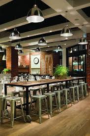Urban Industrial Loft Feel Community Table Galvanized Aluminum Restaurant Decor Cafe Design Cafe Interior Design