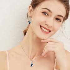 FDEETY Parure di Gioielli da Donna Orecchini a Goccia, Ballo Festa  Damigella d'Onore Set. Blu : Amazon.it: Moda