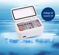 Mini fridge medicine - small insulin fridge (refrigerator) 20,5 x 13,5 cm -  cooling 2-8 °C