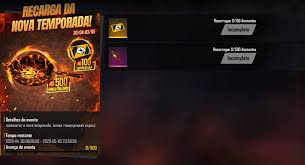 Item rewards are shown in vault tab in game lobby; Free Fire Novo Evento De Recarga De Diamantes Traz Skin Panela Vulcanica Free Fire Ge
