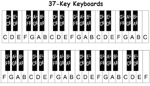 piano keyboard diagram keys with notes