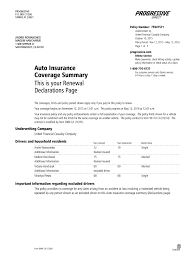 Tampa, fl auto insurance | cheap car insurance in tampa, fl. Progressive Declaration Page Fill Online Printable Fillable Blank Pdffiller