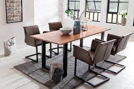 Wohnling esszimmertisch boha rund mit schwarzen beinen wl5 202, esstisch eiche dicker platte schwarze tischfüße esst, massivholz füsse massiv, iindustrial freischwinger tisch holztisch. Esstisch Fur Dein Zuhause Entdecken Moebel De