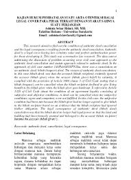 Maybe you would like to learn more about one of these? Top Pdf Kajian Hukum Pembatalan Suatu Akta Otentik Sebagai Legal Cover Para Pihak Terkait Dengan Syarat Sahnya Suatu Perjanjian 123dok Com
