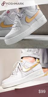 Nwt Nike Air Force 1 Rare Gold Swoosh Nike Air Nike Air Force Nike