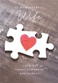 Wonderful Wife I Love You Today Tomorrow Always Jigsaw Card Moonpig