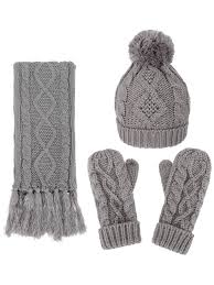 Maybe you would like to learn more about one of these? Simplicity 3 In 1 Warm Thick Cable Knitted Hat Scarf Gloves Winter Set Grey Walmart Com Walmart Com
