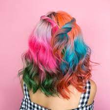 Hairchalk Bright And Vivid Rainbow Colors For Short Hair Spring Hair Color Hair Styles Rainbow Hair Color