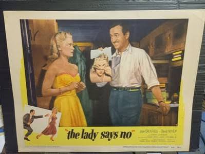 Lobby Card 1951 LADY SAYS NO David Niven shows funny picture of Joan  Caulfield | eBay