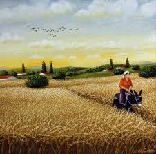 Gina Gallery Crop Fields Farm Art Naive Art Crop Field