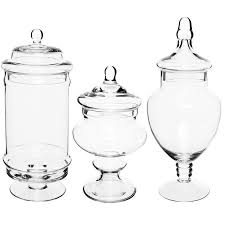 Shop for decorative apothecary jars online at target. Home Kitchen Set Of 3 Mygift Decorative Clear Glass Apothecary Jars With Lids Decorative Accessories