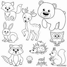 Woodland Animals Coloring Page Lovely Forest Animals Fox Bear Raccon Hare Deer Owl Animal Coloring Books Animal Coloring Pages Coloring Books