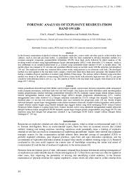 Malaysian journal of analytical sciences. Pdf Forensic Analysis Of Explosive Residues From Hand Swabs Umi Ahmad Academia Edu