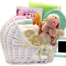 Nice white keepsake basket with pink or blue ribbon; New Baby Bath Time Duckling Theme Gift Set