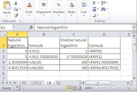 Logaritma alami (natural) adalah logaritma bilangan euler berbasis e = 2,72. Best Excel Tutorial How To Calculate Logarithms And Inverse Logarithms In Excel