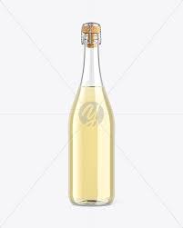 Clear Glass Lambrusco Bottle With White Wine Mockup In Bottle Mockups On Yellow Images Object Mockups