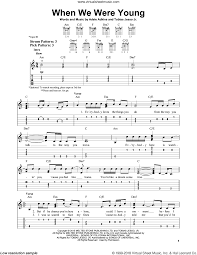 Find your perfect arrangement and access a variety of transpositions so you can print and play instantly, anywhere. Adele When We Were Young Sheet Music For Guitar Solo Easy Tablature