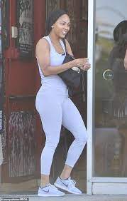  Meagan Good Looks Fit In Workout Gear As She Runs Errands With Husband Devon Franklin Daily Mail Online