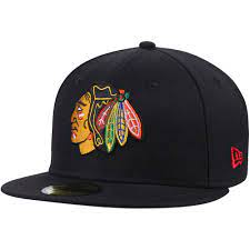 Men S Chicago Blackhawks New Era Black Team Color 59fifty Fitted Hat Fitness Chicago Blackhawks Blackhawks