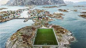 Exploring lofoten, josh and i discover the best soccer football field in the world and its in norway! Henningsvaer Fotballbanen Soccer Club Field Soccer Field