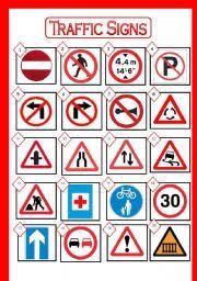 Black And White Road Sign Meaning English Worksheet Traffic Signs Picture Dictionary Match The Signs With Their Meaning With Black And White Version A Traffic Signs Traffic Teaching English
