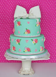 Her colors were mint and blush. Shabby Chic Baby Shower Cake Cakecentral Com