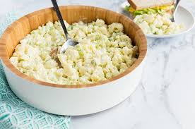 Low Carb Cauliflower Potato Salad Recipe Cauliflower Potatoes Potato Salad And Cauliflower