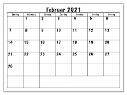 Wochenkalender 2021 schweiz zum ausdrucken. Druckbare Februar Kalender 2021 Zum Ausdrucken Pdf Excel Word The Beste Kalender