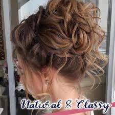 Perfect Messy Hair Bun Curly Hair Updo Messy Hairstyles Medium Length Hair Styles